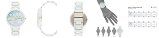 Nine West Women's White Rubberized Bracelet Watch, 40.5mm